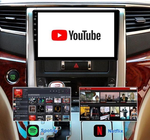 Alt view image 6 of 7 - KSPIV 9 Inch Touch Screen Android Car Stereo - Universal Double Din Car Radio 2G+32G with Wireless Carplay, Android Auto, GPS Navigation, Bluetooth, Multimedia Player, WiFi, USB, Backup Camera - Black
