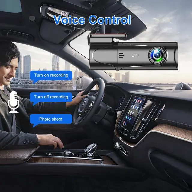 Alt view image 3 of 6 - KSPIV HD Mini Dashboard Camera Recorder for Cars Loop Recording 125° Wide Angle , Night Vision ,  Voice Control , 2304P*1296P Car DVR Camera Support 8G-128G ,G-Sensor, 32G Card , Easy Install