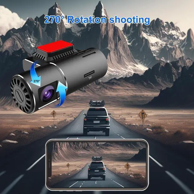 Alt view image 3 of 6 - KSPIV 2560P* 1440P Dash Cam Front and Rear 140° Wide Angle Dashboard Camera Recorder , Night Vision , Loop Recording , Voice Control , Parking Mode , Built-in GPS WiFi