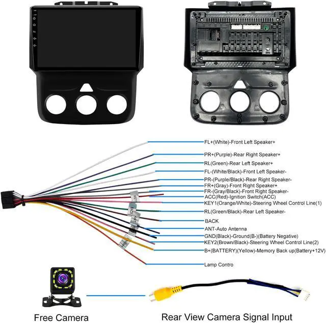 Alt view image 6 of 6 - KSPIV 9 inch Android 13 Car Stereo Radio GPS Navigation for Dodge Ram 1500 2500 3500 2013-2018 Car electronic devices, Touch screen Multimedia Player 2G+32G Wireless Carplay FM/AM WiFi Bluetooth Head