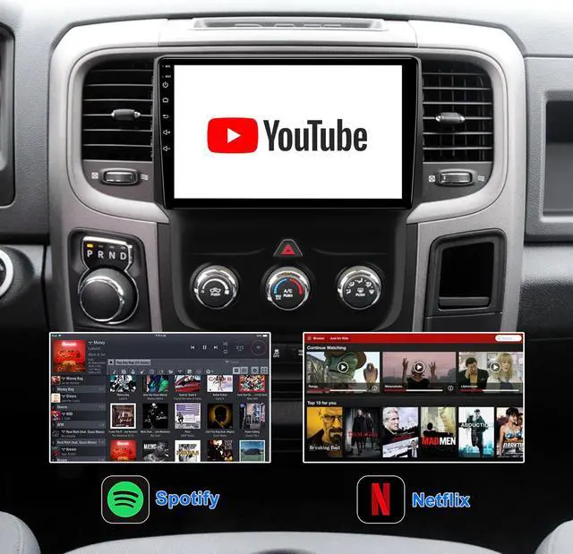 Alt view image 5 of 6 - KSPIV 9 inch Android 13 Car Stereo Radio GPS Navigation for Dodge Ram 1500 2500 3500 2013-2018 Car electronic devices, Touch screen Multimedia Player 2G+32G Wireless Carplay FM/AM WiFi Bluetooth Head