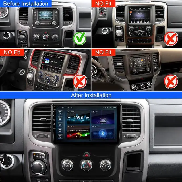 Alt view image 2 of 6 - KSPIV 9 inch Android 13 Car Stereo Radio GPS Navigation for Dodge Ram 1500 2500 3500 2013-2018 Car electronic devices, Touch screen Multimedia Player 2G+32G Wireless Carplay FM/AM WiFi Bluetooth Head