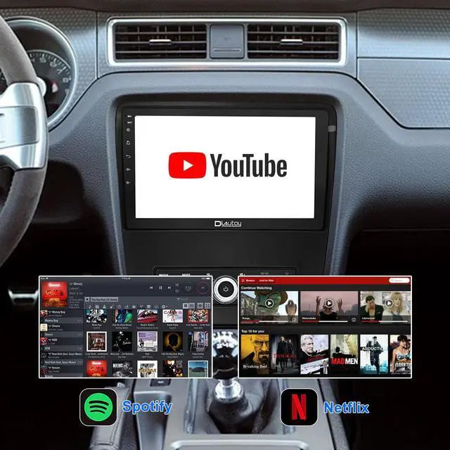 Alt view image 5 of 6 - KSPIV Android 13 Car Stereo for Ford Mustang 2010 2011 2012 2013 2014 Radio 10.1 inch Touch Screen 1280 * 720 CarPlay Android Auto WiFi GPS Navigation 4GB+32GB BlT AM FM