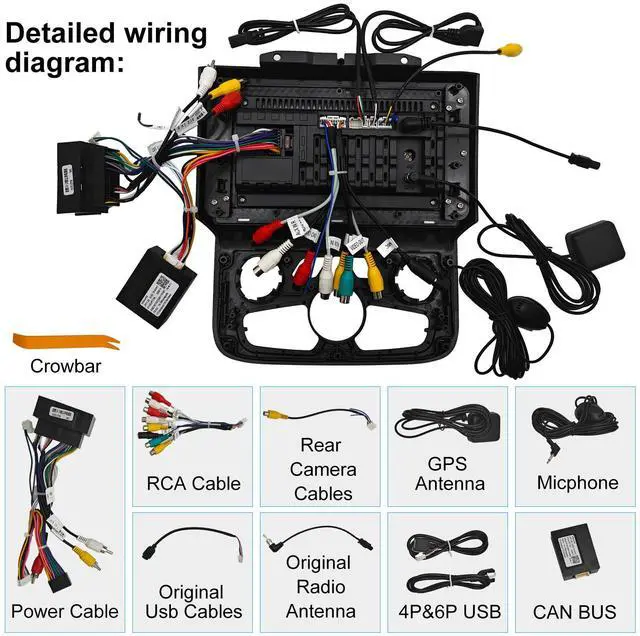 Alt view image 6 of 6 - KSPIV 9 inch Car Stereo for Dodge RAM Pickup 1500 2500 3500 2013-2018 Radio, Wireless CarPlay Android Auto,Android Head Unit with GPS Navigation 2+64G/4+64G HD Backup Camera(Only fit Automatic AC)