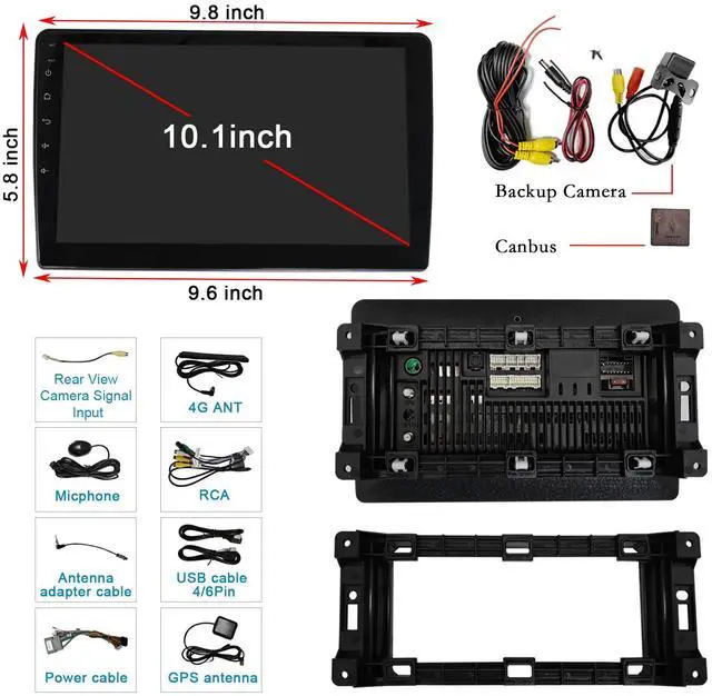 Alt view image 6 of 6 - KSPIV 10 Inch Car Stereo for Jeep Wrangler JK 2007-2016/Compass Patriot/Dodge RAM Charger, Android Head Unit with Wireless Carplay & Android Auto,GPS Navi BT Rear Camera FM AM 2+64G/4+64G