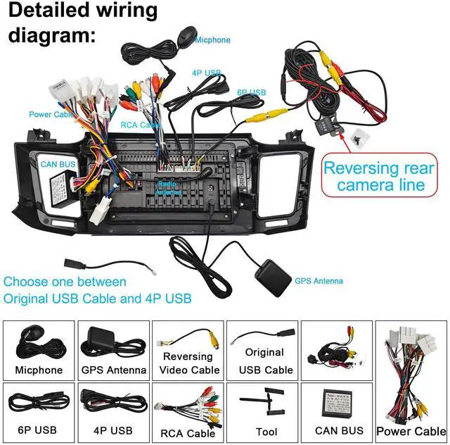Alt view image 7 of 7 - KSPIV 10.1 Inch Car Radio Stereo for 2013-2018 Toyota RAV4 Head Unit with Wireless Carplay/Android Auto Android 14 4+64G Radio Support GPS Navigation/WiFi/Bluetooth/Backup Camera