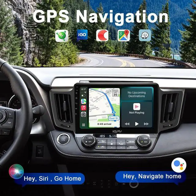 Alt view image 4 of 7 - KSPIV 10.1 Inch Car Radio Stereo for 2013-2018 Toyota RAV4 Head Unit with Wireless Carplay/Android Auto Android 14 4+64G Radio Support GPS Navigation/WiFi/Bluetooth/Backup Camera
