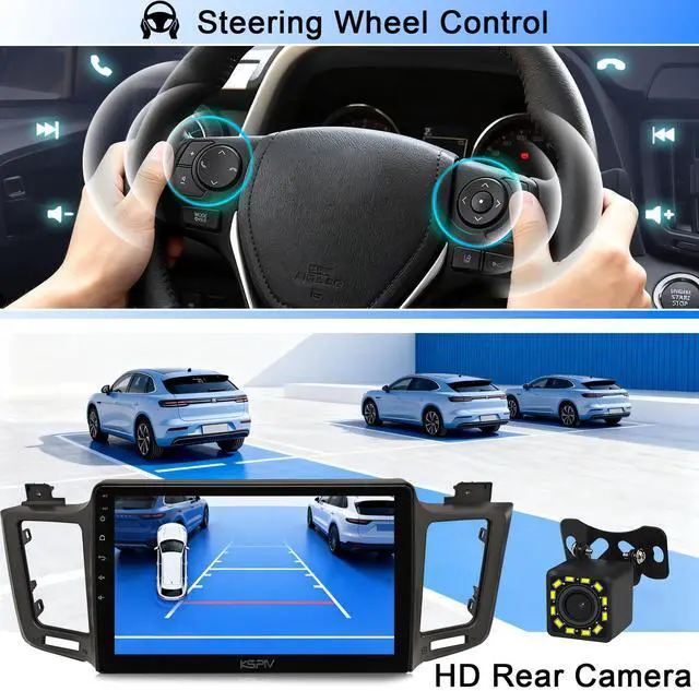 Alt view image 5 of 7 - KSPIV 10.1 Inch Car Radio Stereo for 2013-2018 Toyota RAV4 Head Unit with Wireless Carplay/Android Auto Android 14 4+64G Radio Support GPS Navigation/WiFi/Bluetooth/Backup Camera