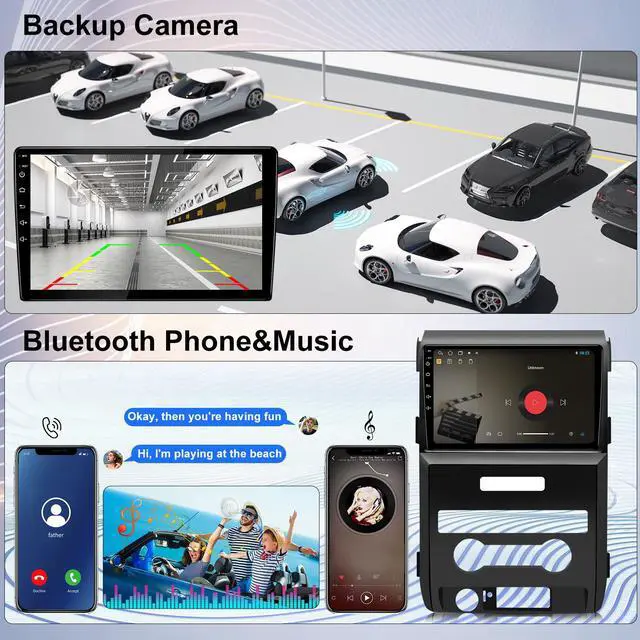 Alt view image 5 of 6 - KSPIV 9 inch Car Radio for Ford F150 2009-2014 Android Head Unit with Wireless CarPlay/Android Auto Bluetooth WiFi GPS Navigation Backup Camera 2G+64GB