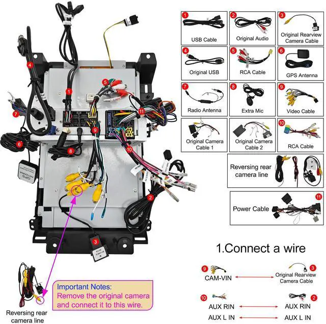 Alt view image 6 of 6 - KSPIV 13.3 inch Car Stereo Radio for Ford Taurus 2012 2013 2014 2015 2016, Wireless Carplay/Android Auto,Android Head Unit with Bluetooth WiFi FM/AM  SWC Backup Camera 4G+64GB