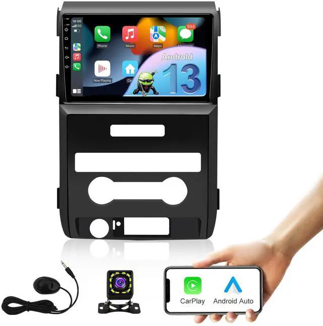 Main image of KSPIV 9 inch Car Radio for Ford F150 2009-2014 Android Head Unit with Wireless CarPlay/Android Auto Bluetooth WiFi GPS Navigation Backup Camera 2G+64GB