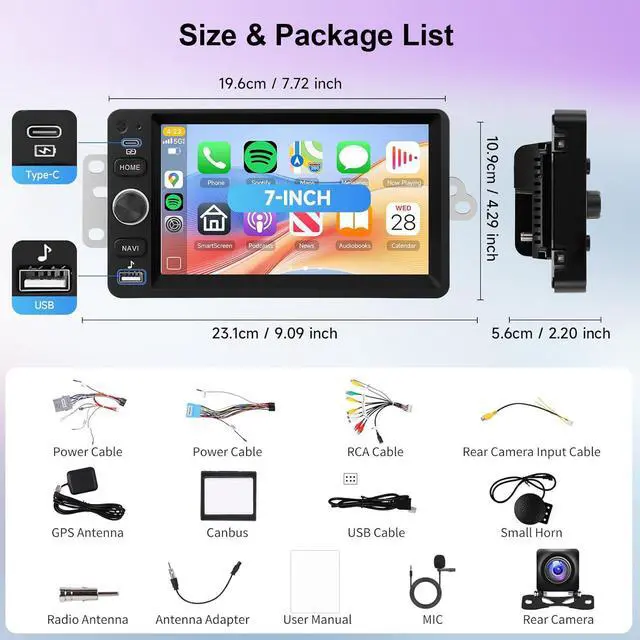 Alt view image 7 of 7 - KSPIV 7 inch Car Radio for Chevrolet Chevy Silverado 2003-2006 Impala Tahoe GMC Sierra Yukon Hummer H2,Android Head Unit with DSP Carplay Android Auto FM SWC Backup Camera 2G+64GB/4G+64GB