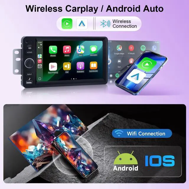 Alt view image 4 of 7 - KSPIV 7 inch Car Radio for Chevrolet Chevy Silverado 2003-2006 Impala Tahoe GMC Sierra Yukon Hummer H2,Android Head Unit with DSP Carplay Android Auto FM SWC Backup Camera 2G+64GB/4G+64GB