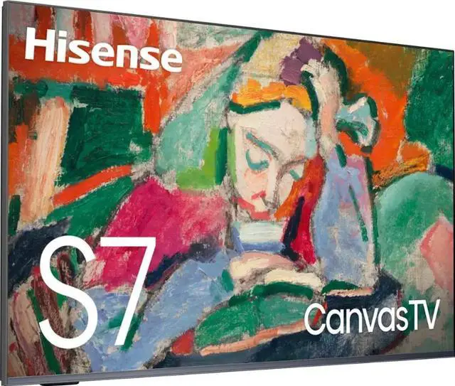 Alt view image 3 of 7 - Hisense 75-Inch Class QLED 4K S7N CanvasTV Series Dolby Vision HDR Google Smart TV (75S7N, 2025 Model) - 144Hz, Art Mode, Anti-Glare Panel, Hi-Matte Display, UltraSlim Wall Mount & Frame Included