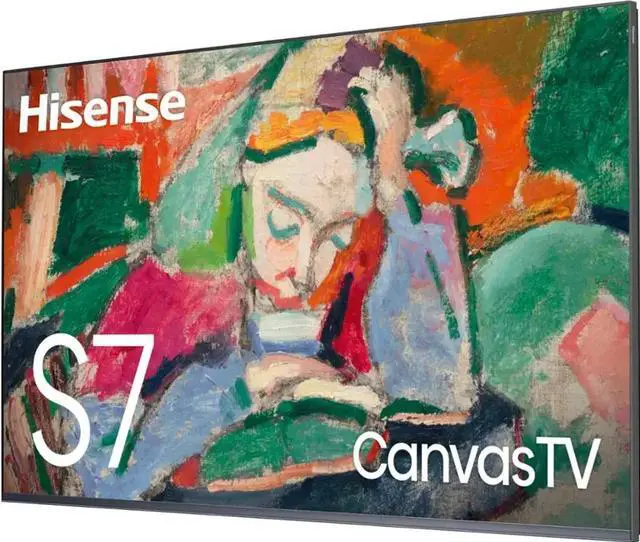Alt view image 4 of 7 - Hisense 75-Inch Class QLED 4K S7N CanvasTV Series Dolby Vision HDR Google Smart TV (75S7N, 2025 Model) - 144Hz, Art Mode, Anti-Glare Panel, Hi-Matte Display, UltraSlim Wall Mount & Frame Included