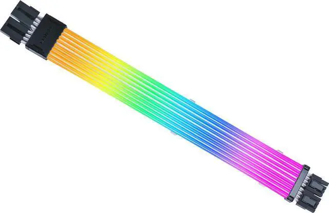 Alt view image 3 of 6 - Lian Li STRIMER Wireless 24 Pin and  STRIMER Wireless TRIMER Wireless GPU 2x8 Pin Addressable RGB GPU Power Extension Cable Combo(Included Wireless Transmitter)