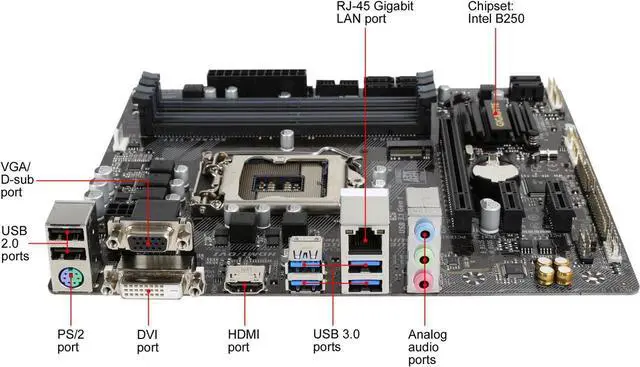 Alt view image 3 of 3 - GIGABYTE GA-B250M-DS3H (rev. 1.0) LGA 1151 Intel B250 HDMI SATA 6Gb/s USB 3.1 Micro ATX Intel Motherboard