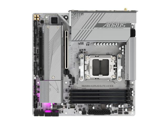 Factory Refurbished GIGABYTE B650 AORUS ELITE AX ICE AMD AM5 ATX Motherboard - DDR5, White
