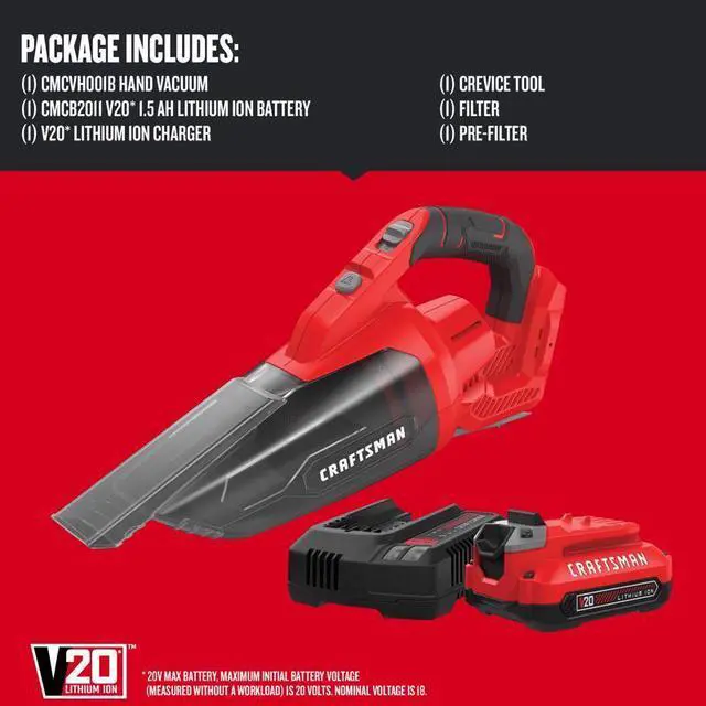 Alt view image 4 of 5 - Craftsman V20 Bagless Cordless Multi-Level Filter Hand Vacuum - Total Qty: 1