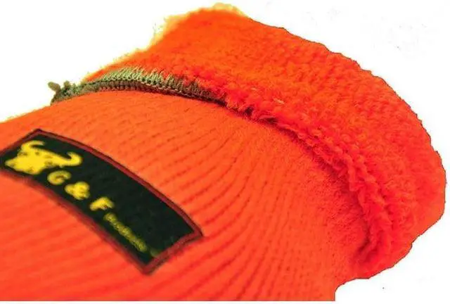 Alt view image 6 of 6 - G&F Micro Foam Orange Latex Double Coated Adult Men Winter Gloves, 12 Pair, Color Orange, Size Large