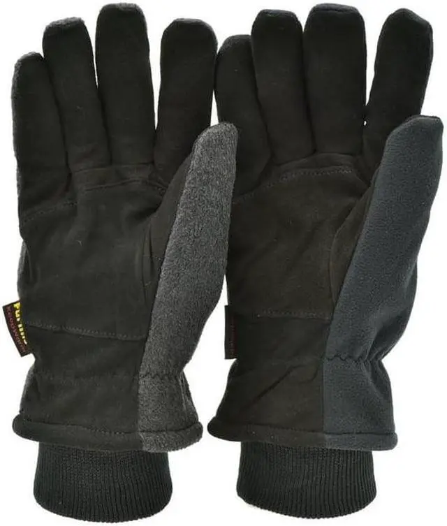 Alt view image 6 of 7 - G & F 3M Thinsulate Lining Winter Outdoor Gloves, Themo Gloves, Black/Grey, 1 Pair Medium