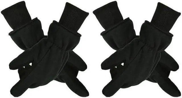 Alt view image 3 of 7 - G & F 3M Thinsulate Lining Winter Outdoor Gloves, Themo Gloves, Black/Grey, 1 Pair Medium