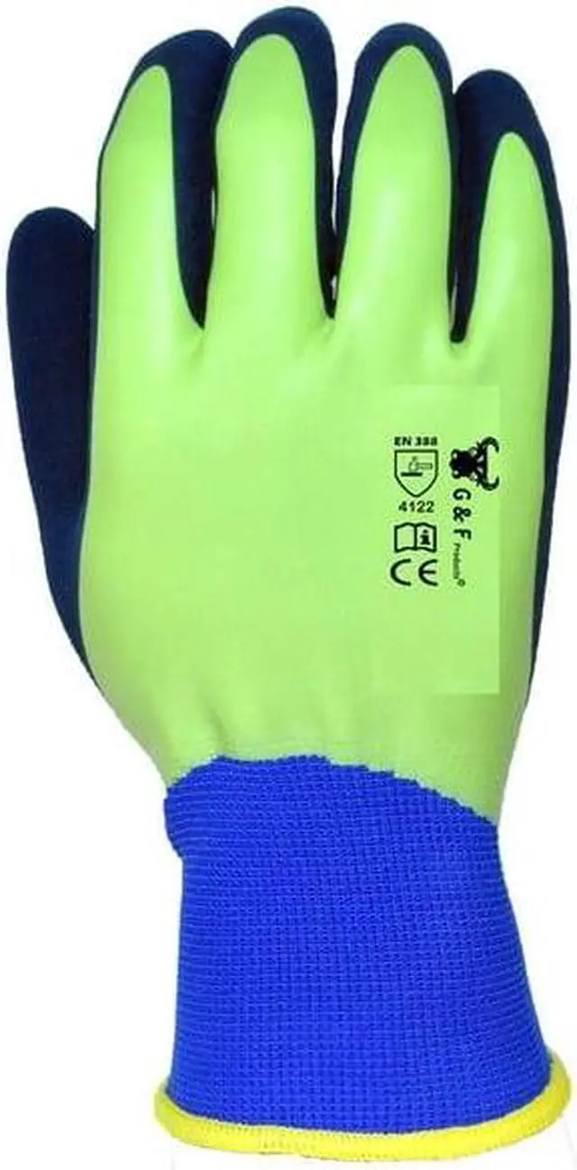 Alt view image 6 of 7 - G & F Gardening Safety Men's Gloves 1536-6 Double Micro Foam , 6 Pair, Color Green Medium