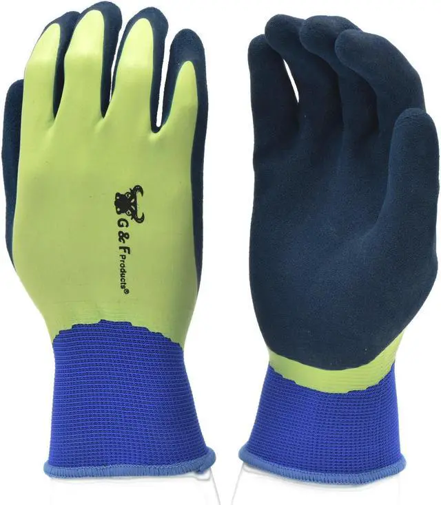 Main image of G & F Gardening Safety Men's Gloves 1536-6 Double Micro Foam , 6 Pair, Color Green Medium