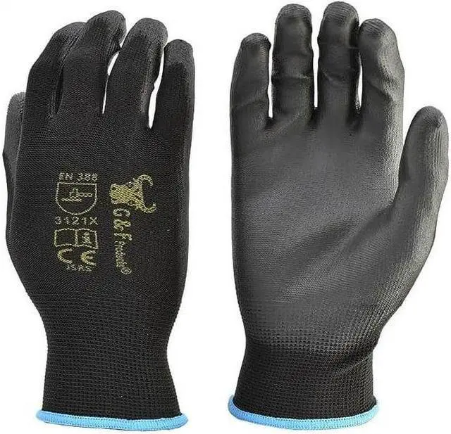 Main image of 12 Pairs Men Work Gloves Rubber Coated Ideal for General Duty Work - Large Multi-Color Medium