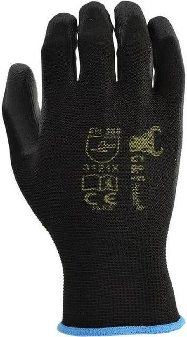 Alt view image 4 of 5 - 12 Pairs Men Work Gloves Rubber Coated Ideal for General Duty Work - Large Multi-Color Medium