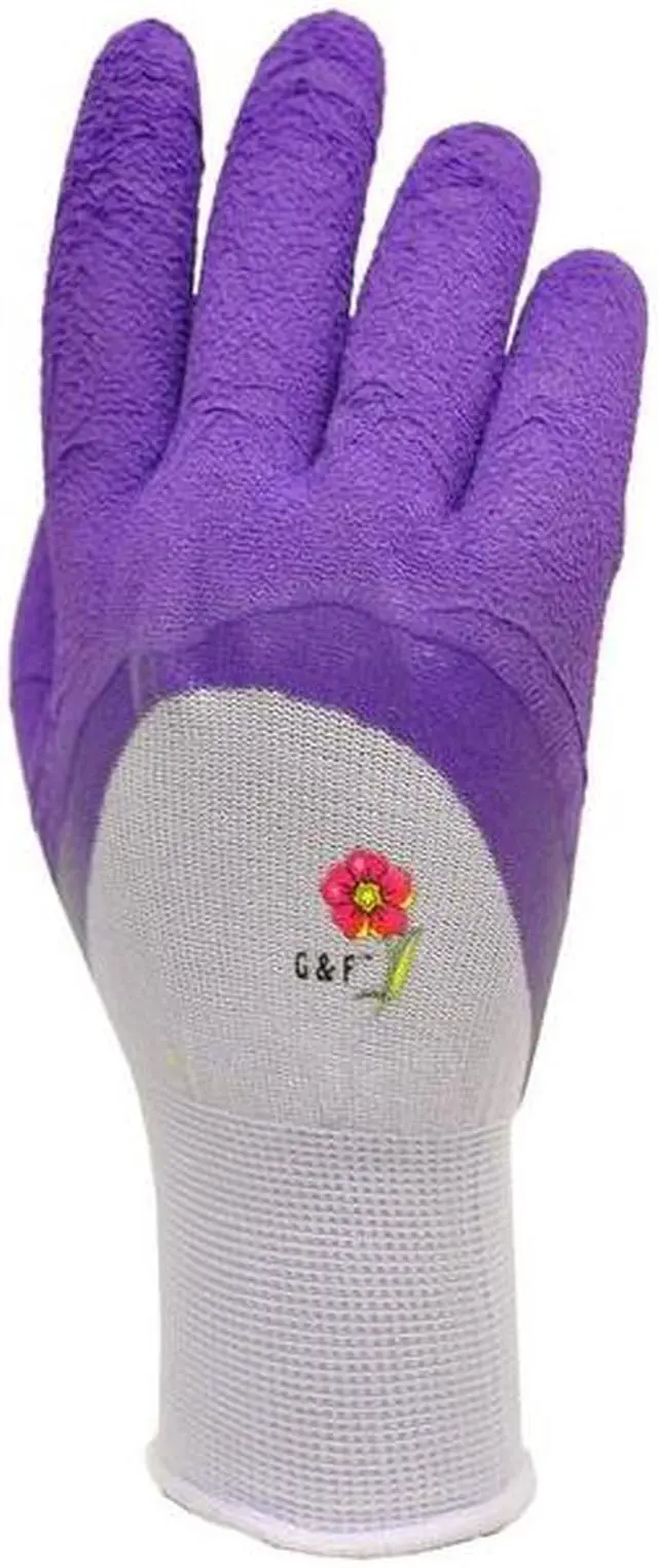 Alt view image 6 of 6 - G & F Women Garden Gloves 2030, Micro Foam Nylon Latex Coated, 3 Pairs Assorted