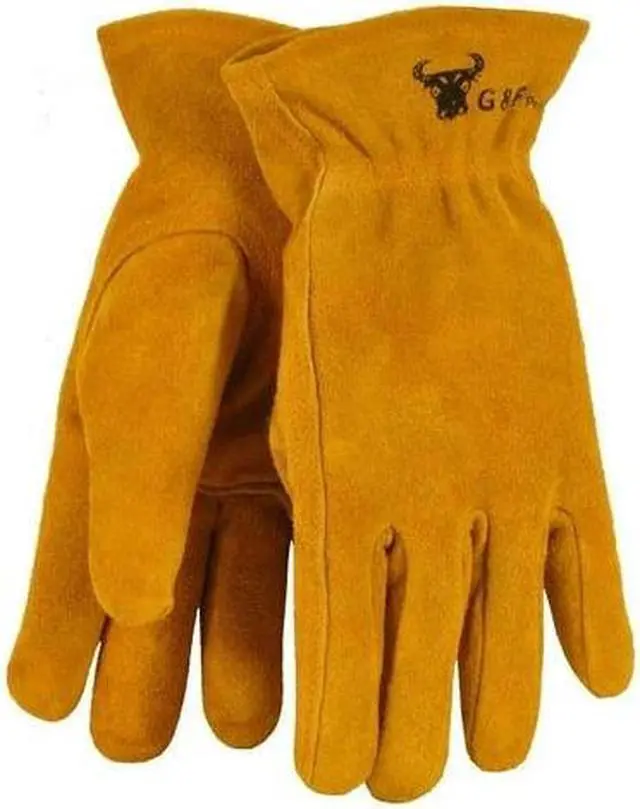 Alt view image 5 of 7 - G & F Products Kids Leather Work Gloves, Keystone Thumb, Size Medium Brown