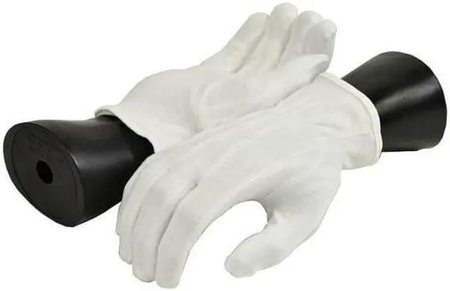 Alt view image 6 of 7 - G & F 100% White Cotton Marching Band Parade Glove Formal Dress gloves service gloves inspection gloves Medium 12 Pairs