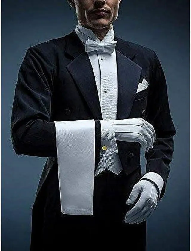 Alt view image 4 of 7 - G & F 100% White Cotton Marching Band Parade Glove Formal Dress gloves service gloves inspection gloves Medium 12 Pairs