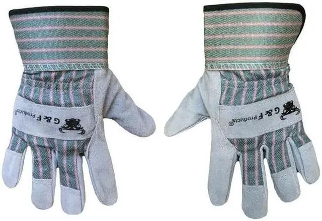 Alt view image 6 of 7 - G&F Gardening Gloves, Safety Cuff, Leather, Pack 1, Age 4 to 6 Color Brown Cowhide Leather