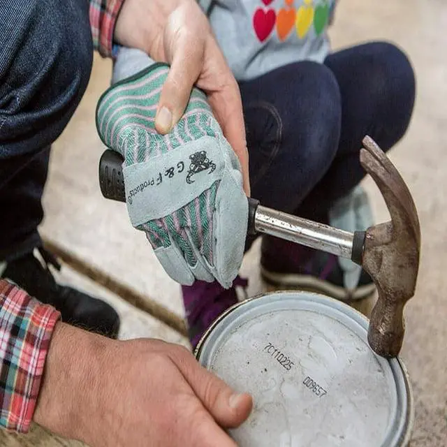 Alt view image 2 of 7 - G&F Gardening Gloves, Safety Cuff, Leather, Pack 1, Age 4 to 6 Color Brown Cowhide Leather