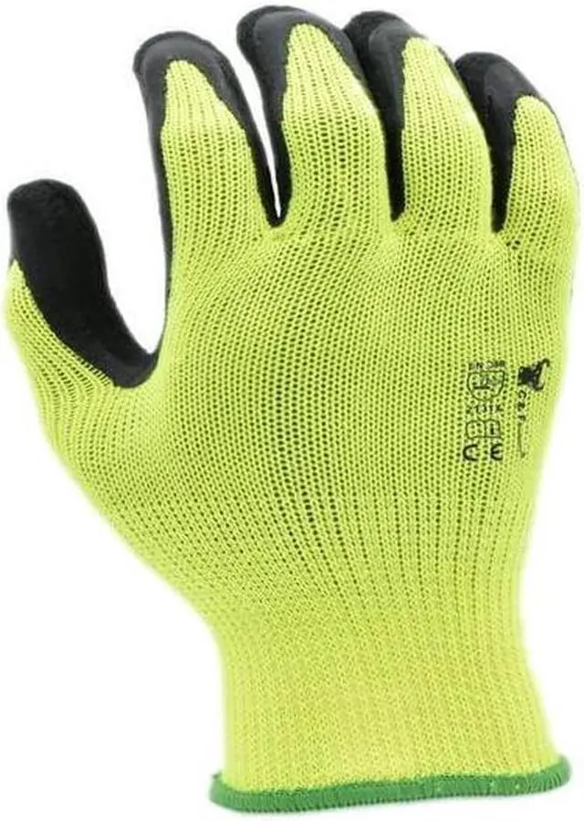 Alt view image 6 of 6 - G & F Gloves for Work and Garden, Micro-Foam Textured Coated Palm, 6 Pairs, Color Green Medium