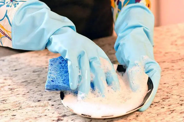 Alt view image 2 of 7 - Finnhomy Vinyl Household Gloves, Latex Free ( 2 Pair Pack ) Medium Color Mixed Small