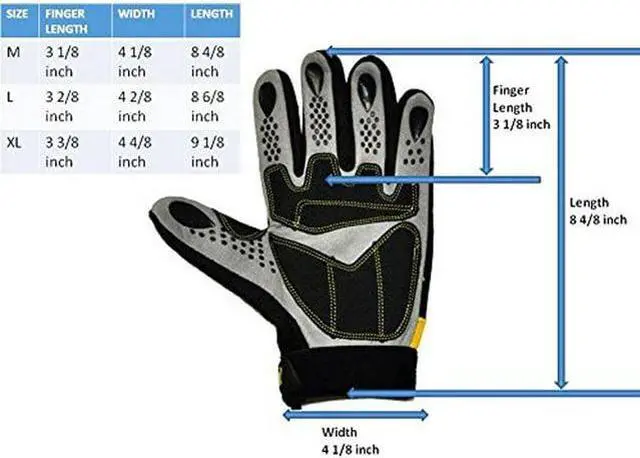 Alt view image 3 of 7 - G & F Work Gloves Durable & Safe Mechanics Gloves Abrasion-resistant Level 4, Size Large X-Large