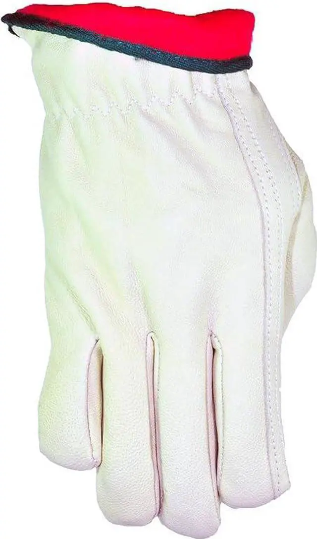 Alt view image 2 of 5 - G & F 6013M-3 Cold Weather Premium Genuine Grain Cowhide Leather Gloves with Red Fleece Lining (3 Pair), Winter Work Gloves, Driving Gloves, Men's Large