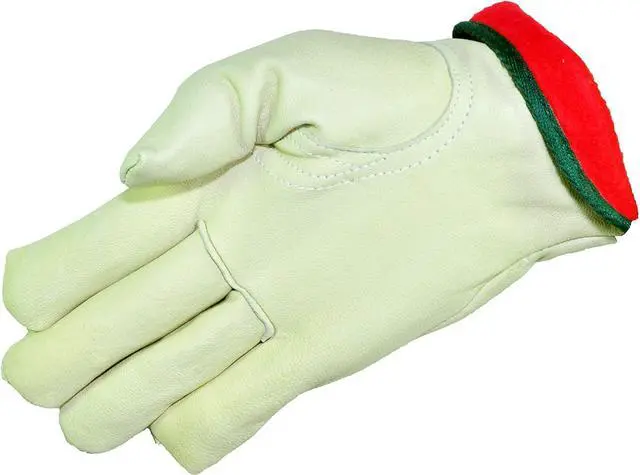 Main image of G & F 6013M-3 Cold Weather Premium Genuine Grain Cowhide Leather Gloves with Red Fleece Lining (3 Pair), Winter Work Gloves, Driving Gloves, Men's Large