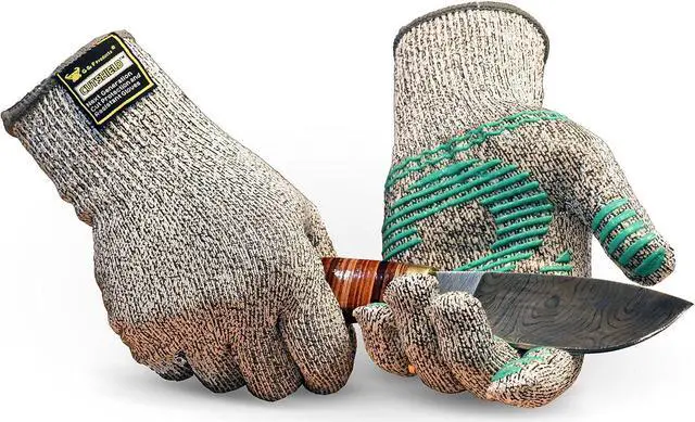 Alt view image 2 of 6 - G & F Products 77100 M Cut Resistant With Anti-Slip Silicone Blocks, Protective Gloves Scrapes, in Kitchen, Wood Carving Carpentry Food Grade 1 Pair,Medium, Model:77100M1pair X-Large