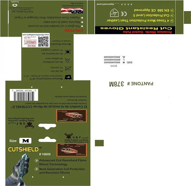 Alt view image 7 of 7 - G & F 10600AM CUTShield Cut Resistant, Slash Resistant Work Gloves, Nitirle Coated Work Gloves, Grey, Medium