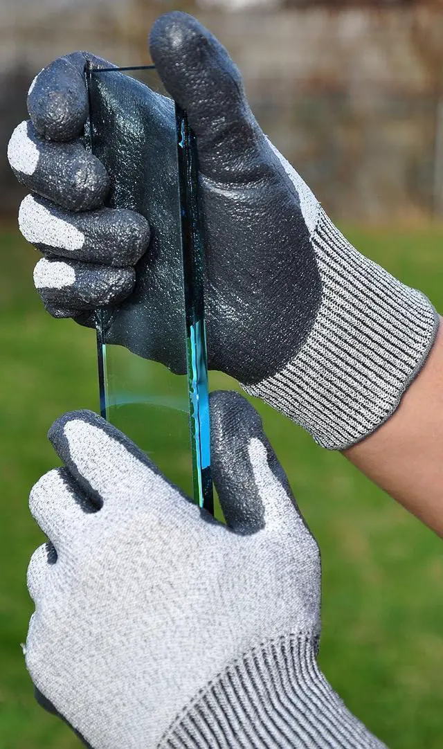 Alt view image 2 of 7 - G & F 10600AM CUTShield Cut Resistant, Slash Resistant Work Gloves, Nitirle Coated Work Gloves, Grey, Medium