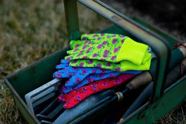 Alt view image 3 of 6 - G & F Products 1823-3 JustForKids Soft Jersey Kids Garden Gloves, Kids Work Gloves, 3 Pairs Green/Red/Blue per Pack