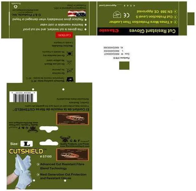 Alt view image 6 of 6 - G & F 57100L CUTShield Classic level 5 Cut Resistant Gloves for Kitchen,Food Grade Cut Resistant Gloves, Large., Grey