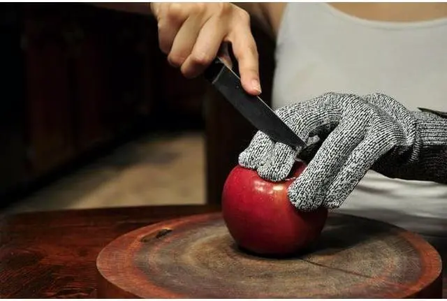 Alt view image 5 of 6 - G & F 57100L CUTShield Classic level 5 Cut Resistant Gloves for Kitchen,Food Grade Cut Resistant Gloves, Large., Grey