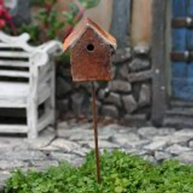 Alt view image 4 of 7 - G & F Products MiniGardenn 10020 Fairy Garden Miniature Bird House Pick