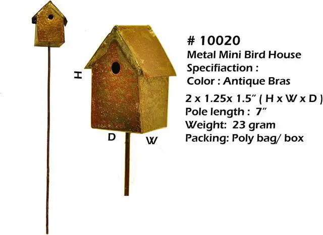 Alt view image 5 of 7 - G & F Products MiniGardenn 10020 Fairy Garden Miniature Bird House Pick