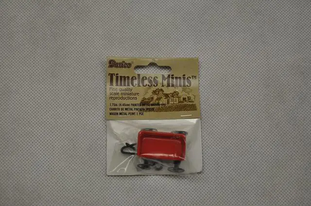 Alt view image 7 of 7 - G & F MiniGardenn 10023 Fairy Garden Miniature Little Wagon, Red
